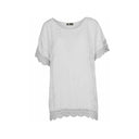 Women's Woven Short Sleeve Tunic Top | M Made in Italy