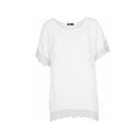 Women's Woven Short Sleeve Tunic Top | M Made in Italy