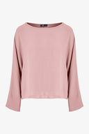 Women's Woven Long Sleeve V-Neck Top With A Boat-Neckline | M