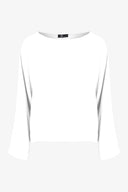 Women's Woven Long Sleeve V-Neck Top With A Boat-Neckline | M