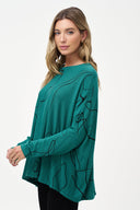 Women's Knit Long Sleeve Oversized Top | M