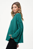 Women's Knit Long Sleeve Oversized Top | M