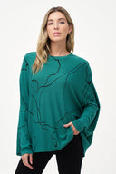 Women's Knit Long Sleeve Oversized Top | M