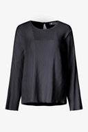 Women's Woven Crew-Neck Long Sleeve Top | M