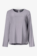 Women's Woven Crew-Neck Long Sleeve Top | M