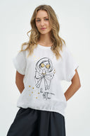 Women's Knit/Woven Combo Top