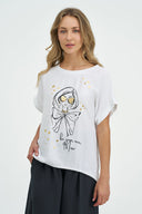 Women's Knit/Woven Combo Top
