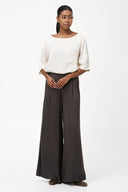 Women's Woven Boat-Neck Top | M