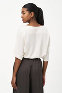 Women's Woven Boat-Neck Top | M