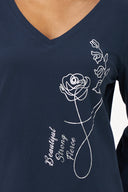 Women's Knit V-Neckline Long Sleeve Top | M