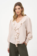 Women's Woven V-Neck Top | M