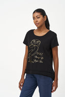 Women's Knit Crew-Neckline Short Sleeve Top | M