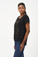 Women's Knit Crew-Neckline Short Sleeve Top | M