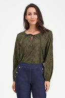 Women's Knit/Woven Combo Top