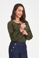 Women's Knit/Woven Combo Top