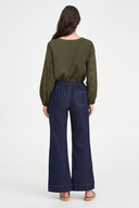 Women's Knit/Woven Combo Top