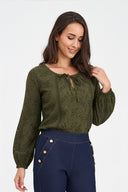 Women's Knit/Woven Combo Top