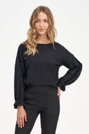 Women's Knit/Woven Combo Top