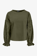 Women's Knit/Woven Combo Top