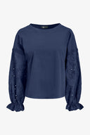 Women's Knit/Woven Combo Top