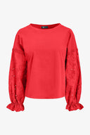 Women's Knit/Woven Combo Top