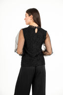 WOMEN'S WOVEN LONG SLEEVE LACE TOP