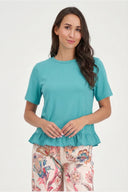 Women's Knit/Woven Combo Top