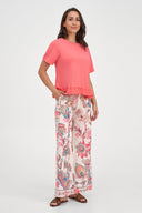 Women's Knit/Woven Combo Top