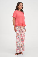 Women's Knit/Woven Combo Top