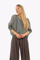 Women’s Woven Long Sleeve Top | M