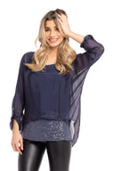 Women’s Woven Long Sleeve Top