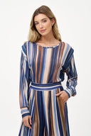 Women's Knit Boat-Neck Long Sleeve Top | M