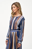 Women's Knit Boat-Neck Long Sleeve Top | M