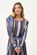 Women's Knit Boat-Neck Long Sleeve Top | M