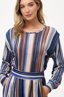 Women's Knit Boat-Neck Long Sleeve Top | M