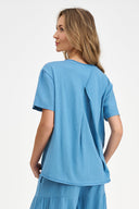 Women's Knit Woven Combo Top
