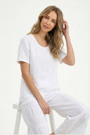 Women's Knit Woven Combo Top