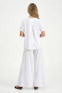 Women's Knit Woven Combo Top