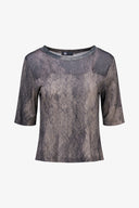 Women's Knit/Woven Combo Top