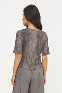 Women's Knit/Woven Combo Top