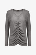 Women's Knit Long Sleeve V-Neck Top | M