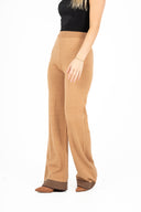 WOMEN'S KNIT PULL ON PANTS WITH A COLOR-BLOCKED HEM DETAILING
