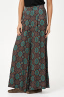 Women's Woven Printed Pull-On Wide Leg Pants With Slash Pockets | M