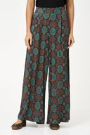 Women's Woven Printed Pull-On Wide Leg Pants With Slash Pockets | M