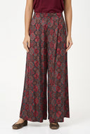 Women's Printed Woven Wide-Leg Pull-On Pants with Slash Pockets