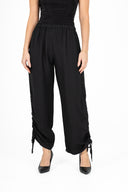 WOMEN'S WOVEN PULL-ON PANTS, WITH ADJUSTABLE DRAWCORD AT THE SIDE SEAMS OF THE ANKLES