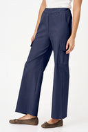 Women's Knit Straight-Leg Pull-On Cargo Pants with Patch Pockets