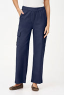 Women's Knit Straight-Leg Pull-On Cargo Pants with Patch Pockets