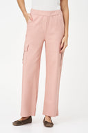 Women's Knit Straight-Leg Pull-On Cargo Pants with Patch Pockets