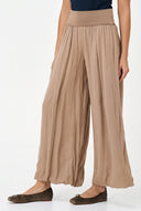 Women's Woven Pull-On Pants with Foldover Jersey Waistband